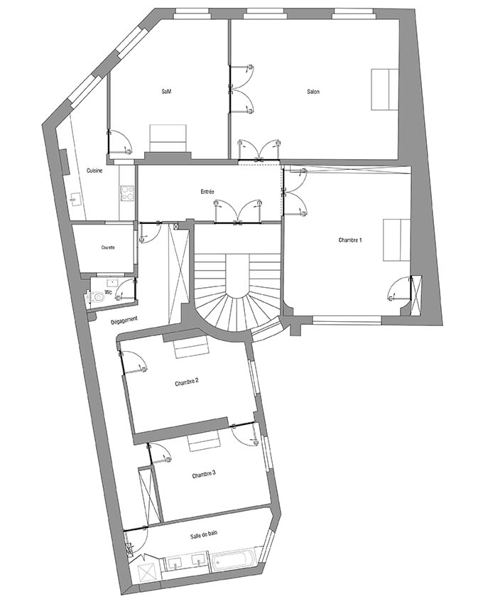 Stanislas Eurieult Architectures : Rénovation d'un appartement familial